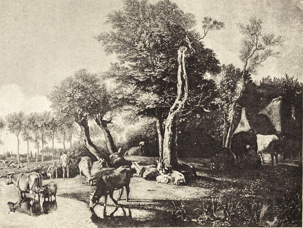 An illustration from The landscape and pastoral painters of Holland : Ruisdael, Hobbema, Cuijp, Potter, 1891, leaf 159
