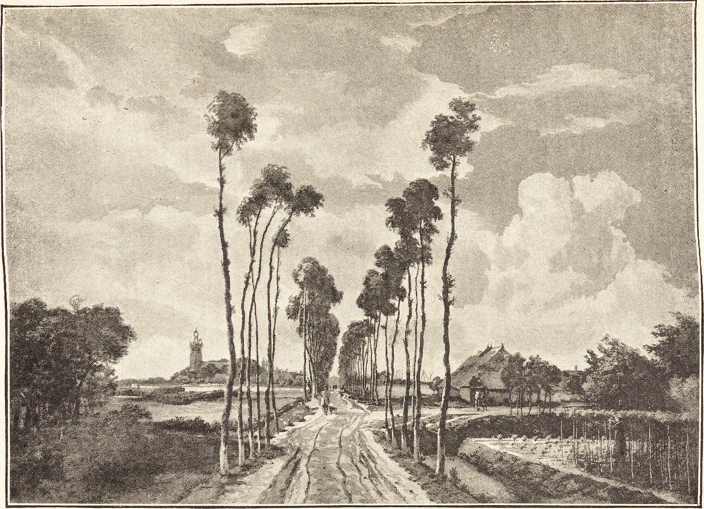 An illustration from The landscape and pastoral painters of Holland : Ruisdael, Hobbema, Cuijp, Potter, 1891, leaf 61
