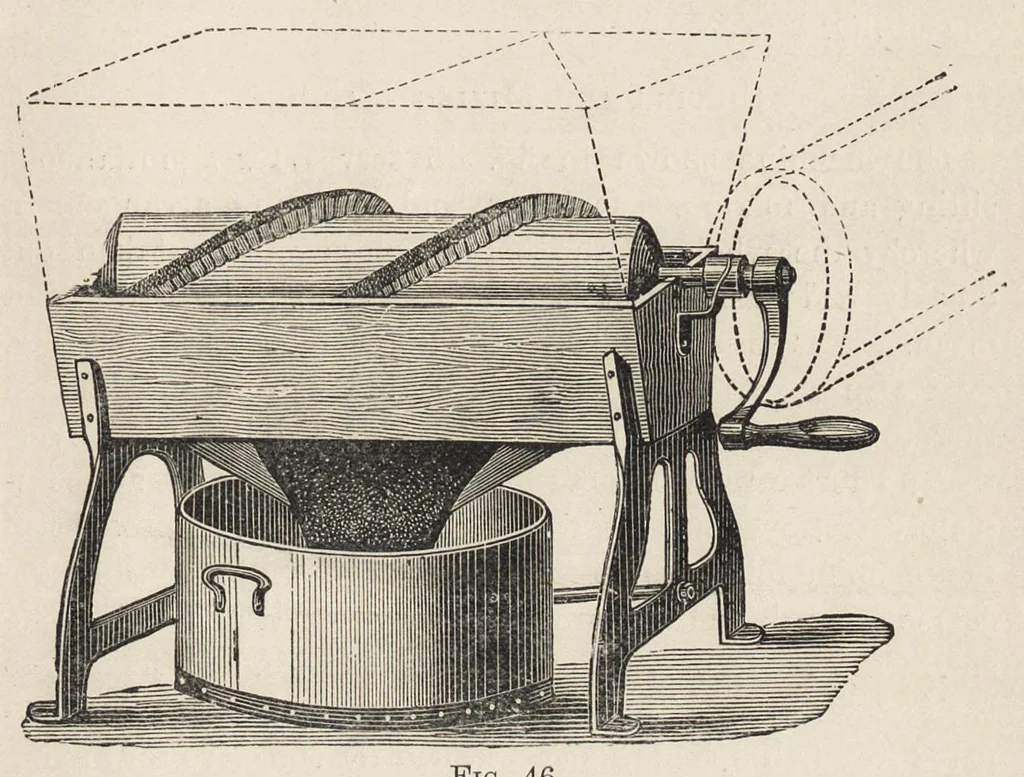 An illustration from Oil colours and printers' inks : a practical handbook treating of linseed oil, boiled oil, paints, artists' colours, lampblack and printers' inks, black and coloured, 1903, leaf 138