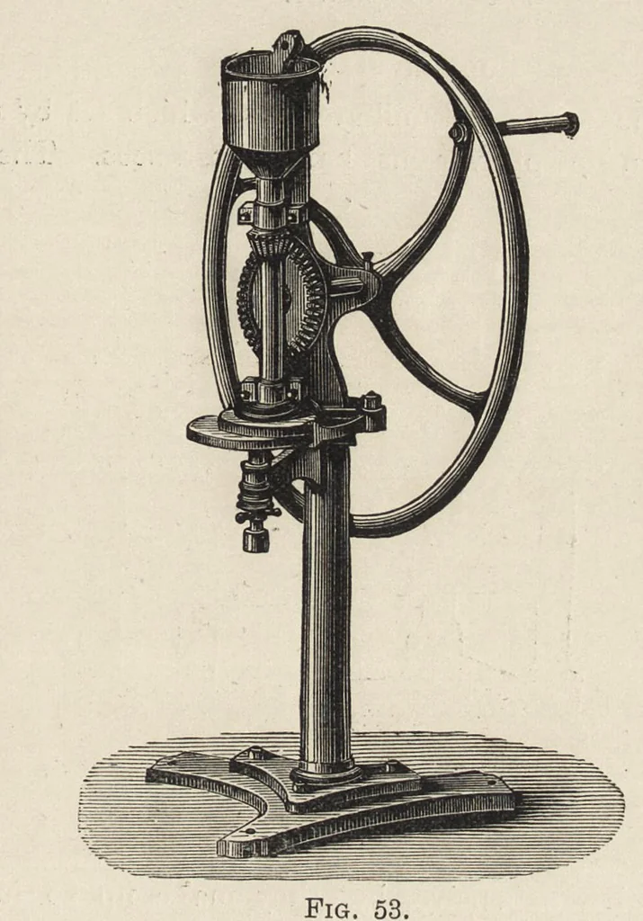 An illustration from Oil colours and printers' inks : a practical handbook treating of linseed oil, boiled oil, paints, artists' colours, lampblack and printers' inks, black and coloured, 1903, leaf 148