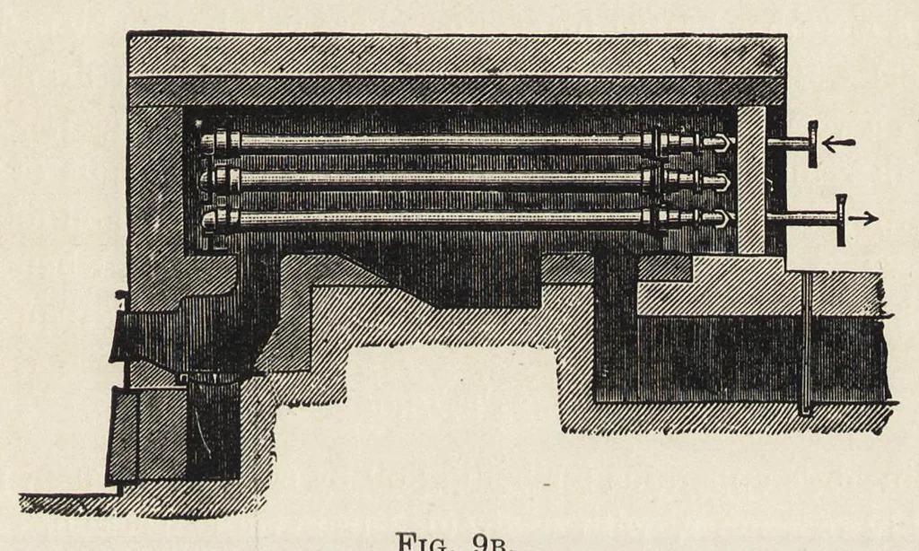 An illustration from Oil colours and printers' inks : a practical handbook treating of linseed oil, boiled oil, paints, artists' colours, lampblack and printers' inks, black and coloured, 1903, leaf 62