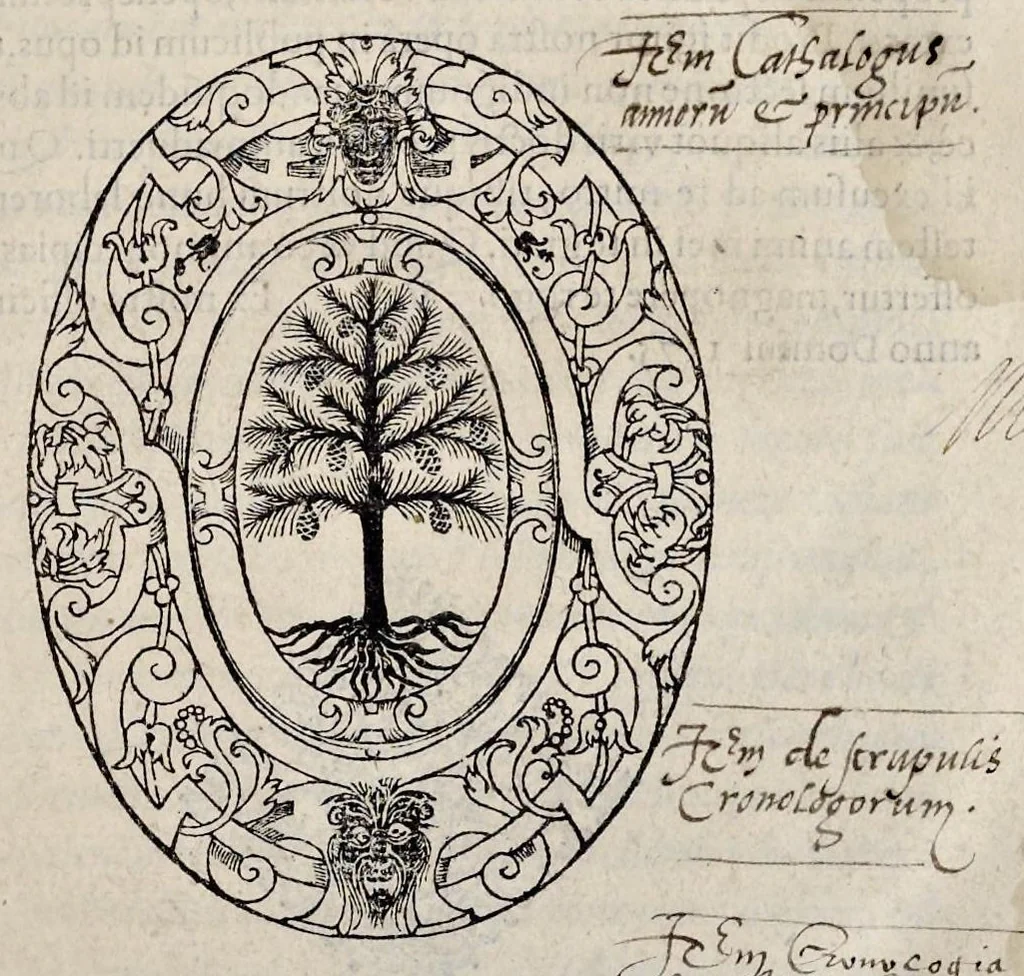 An illustration from Matth. Beroaldi Chronicvm, scriptvrae sacrae avtoritate constitvtvm .., 1576, leaf 8