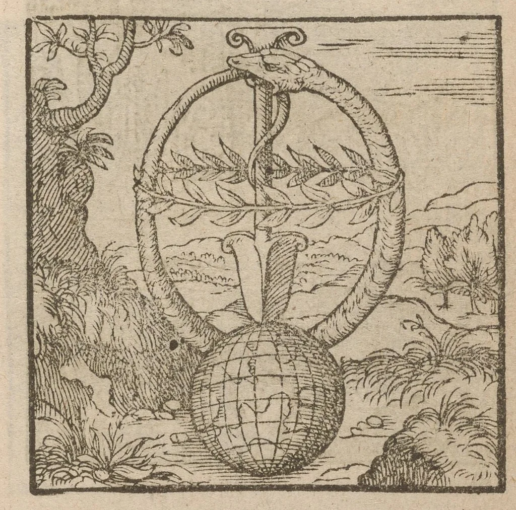 An illustration from Hadriani Iunii medici Emblemata : eiusdem ænigmatum libellus, 1585, leaf 22
