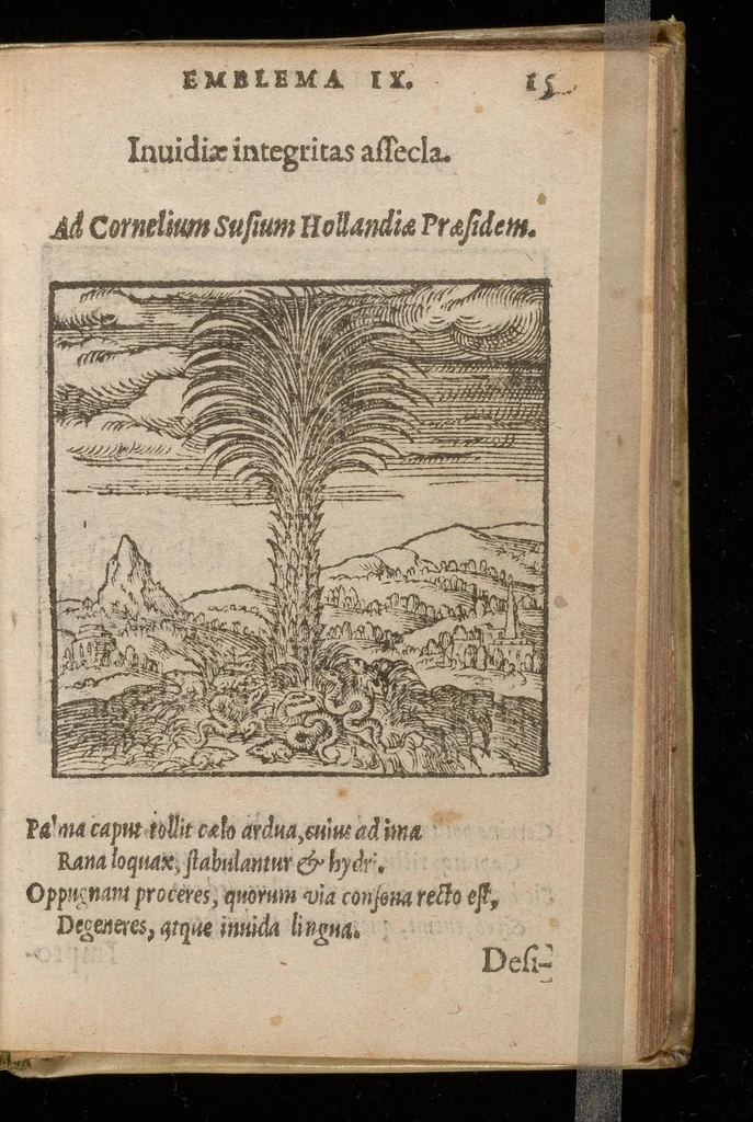 An illustration from Hadriani Iunii medici Emblemata : eiusdem ænigmatum libellus, 1585, leaf 28