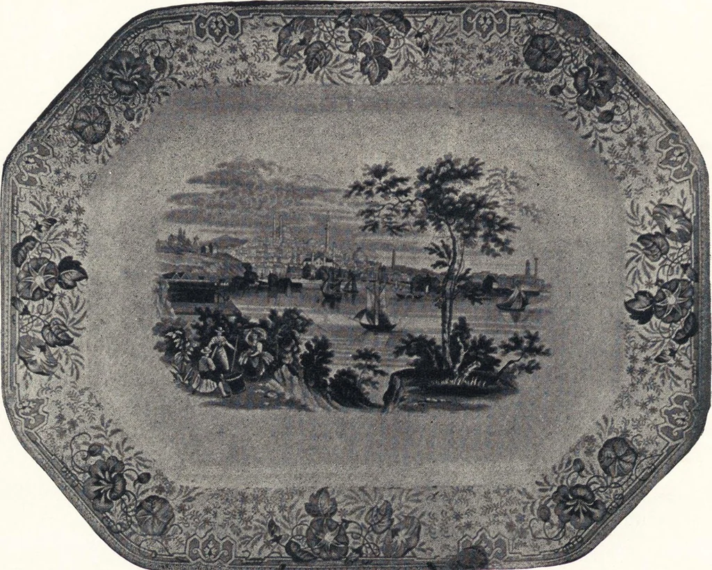 An illustration from Anglo-American pottery : old English china with American views, a manual for collectors, 1901, leaf 105