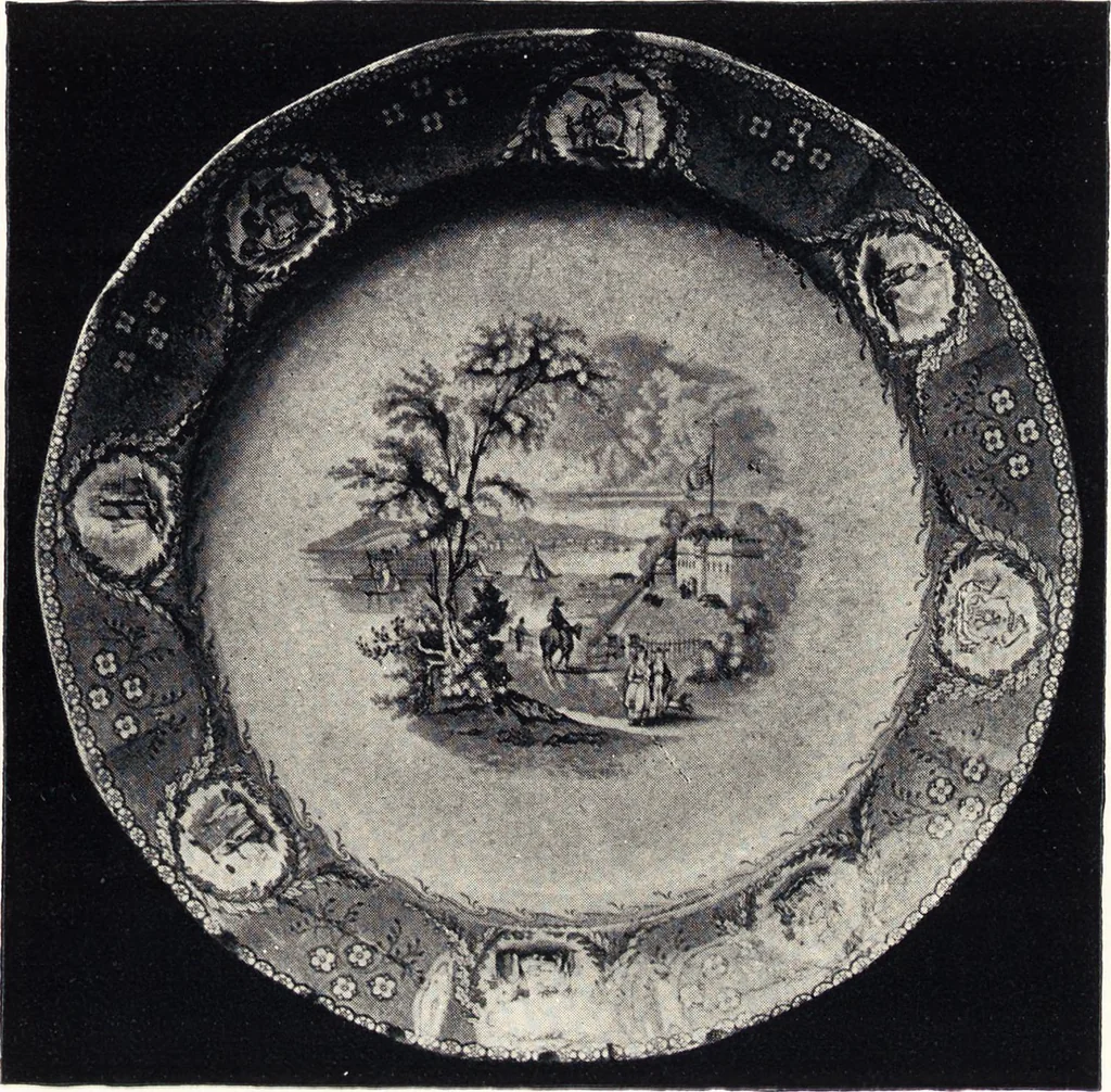An illustration from Anglo-American pottery : old English china with American views, a manual for collectors, 1901, leaf 116