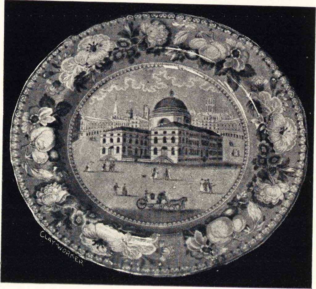 An illustration from Anglo-American pottery : old English china with American views, a manual for collectors, 1901, leaf 124