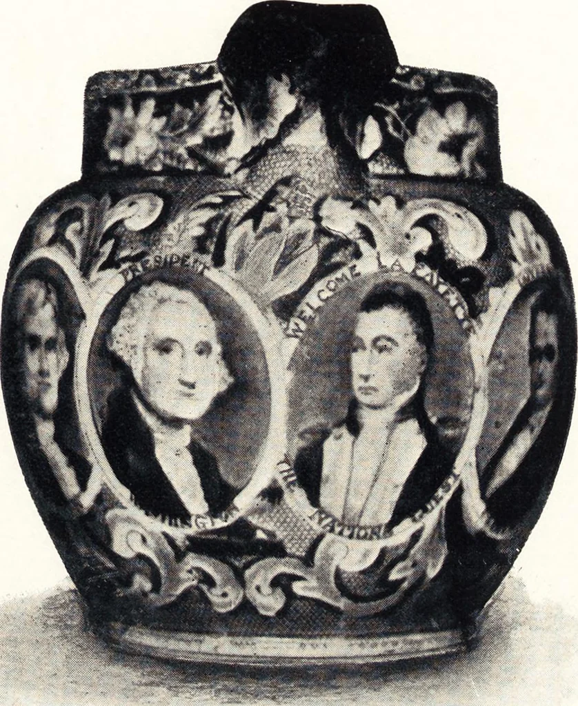 An illustration from Anglo-American pottery : old English china with American views, a manual for collectors, 1901, leaf 130