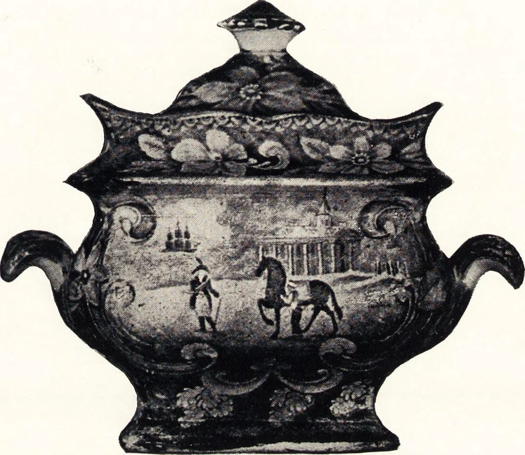 An illustration from Anglo-American pottery : old English china with American views, a manual for collectors, 1901, leaf 144