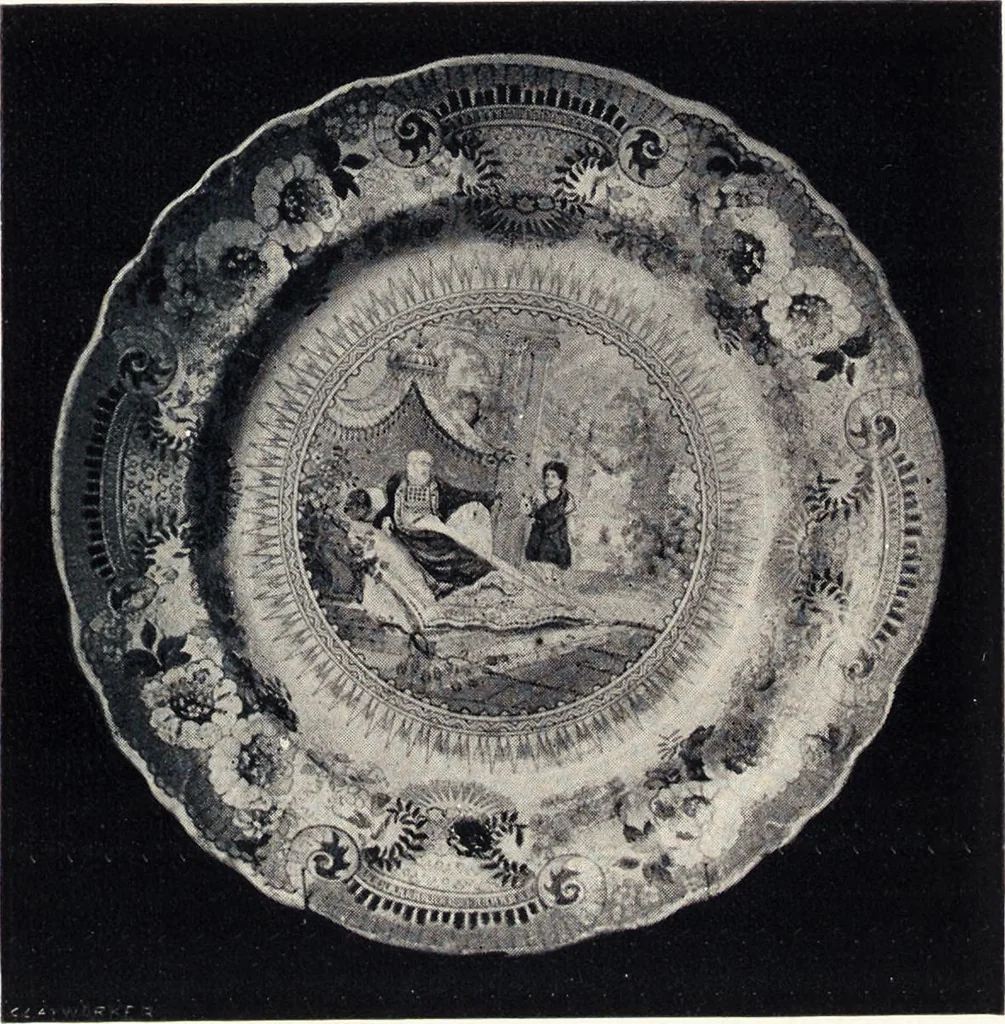 An illustration from Anglo-American pottery : old English china with American views, a manual for collectors, 1901, leaf 156