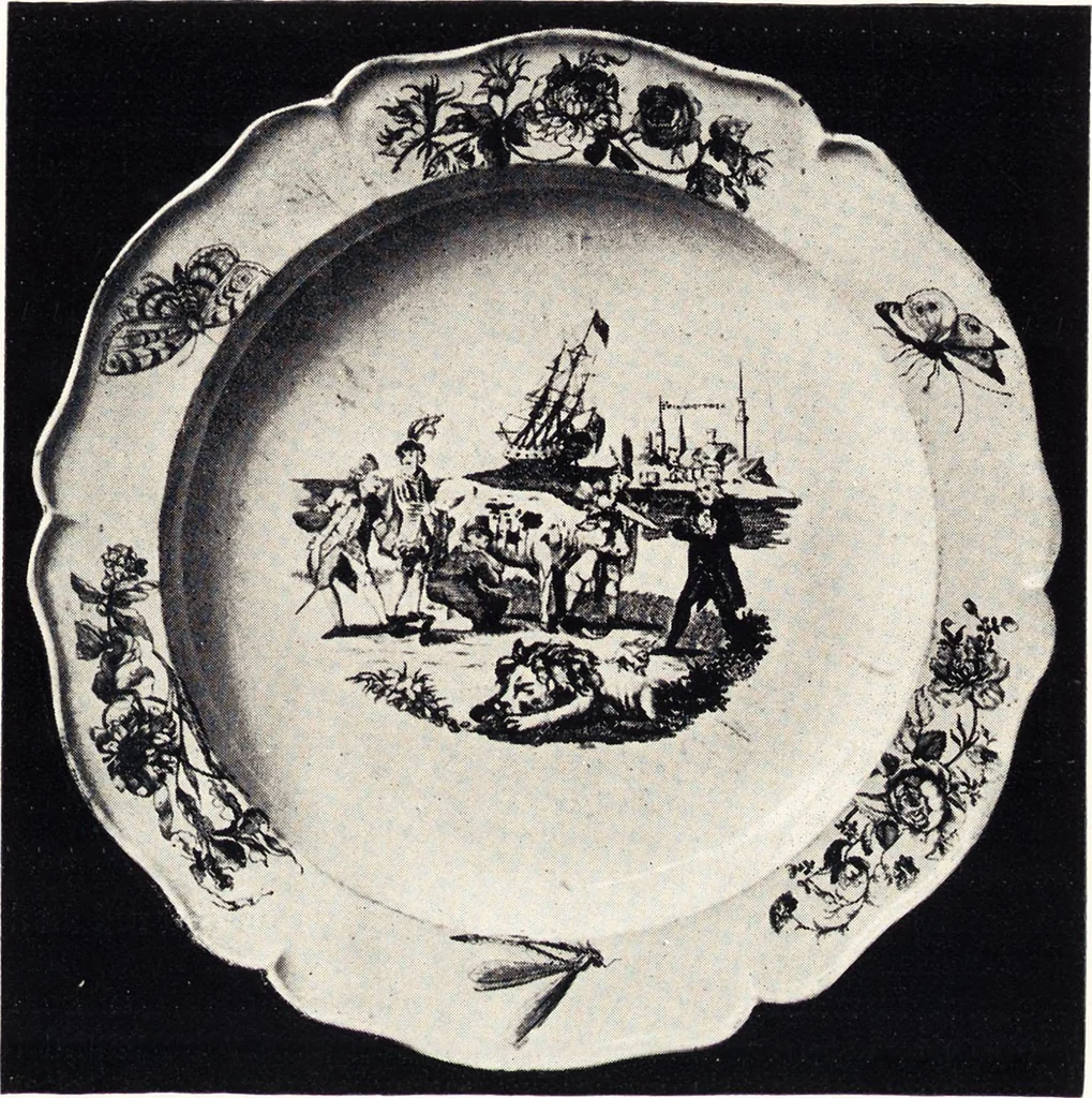 An illustration from Anglo-American pottery : old English china with American views, a manual for collectors, 1901, leaf 18