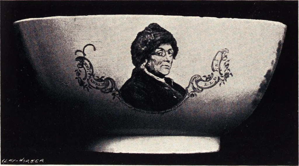 An illustration from Anglo-American pottery : old English china with American views, a manual for collectors, 1901, leaf 19