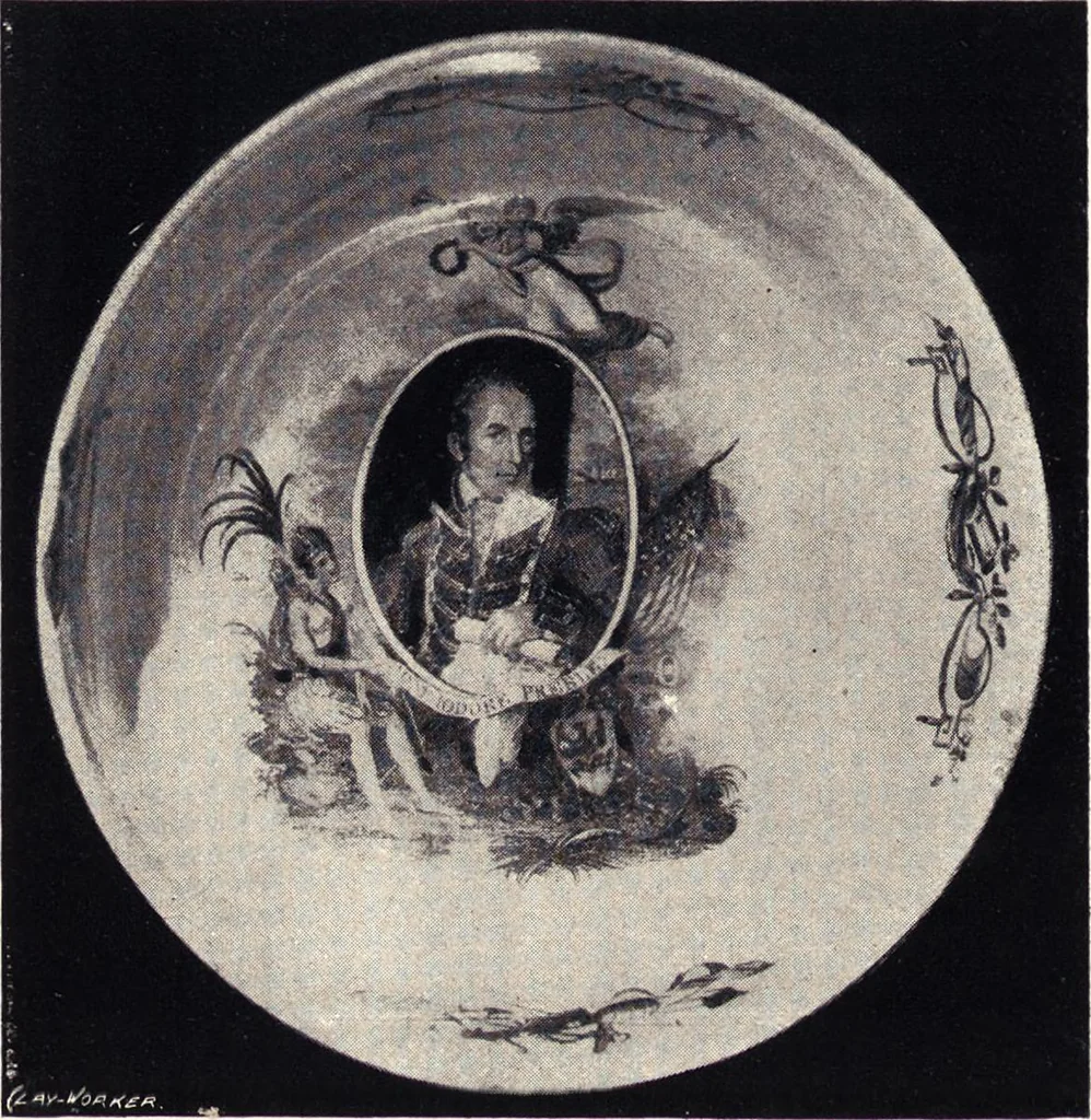 An illustration from Anglo-American pottery : old English china with American views, a manual for collectors, 1901, leaf 23