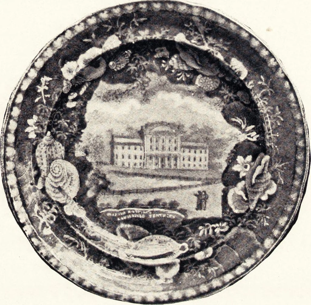 An illustration from Anglo-American pottery : old English china with American views, a manual for collectors, 1901, leaf 36