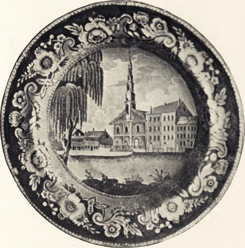 An illustration from Anglo-American pottery : old English china with American views, a manual for collectors, 1901, leaf 5