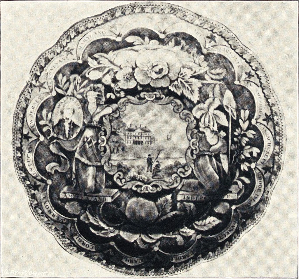 An illustration from Anglo-American pottery : old English china with American views, a manual for collectors, 1901, leaf 50