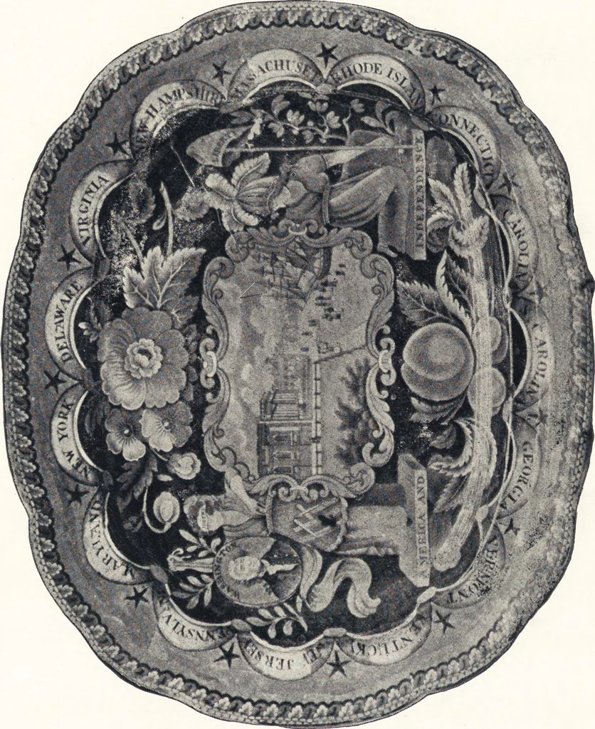 An illustration from Anglo-American pottery : old English china with American views, a manual for collectors, 1901, leaf 51