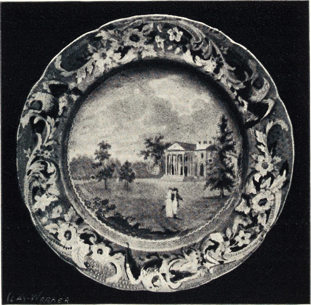An illustration from Anglo-American pottery : old English china with American views, a manual for collectors, 1901, leaf 80