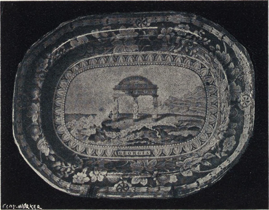 An illustration from Anglo-American pottery : old English china with American views, a manual for collectors, 1901, leaf 83