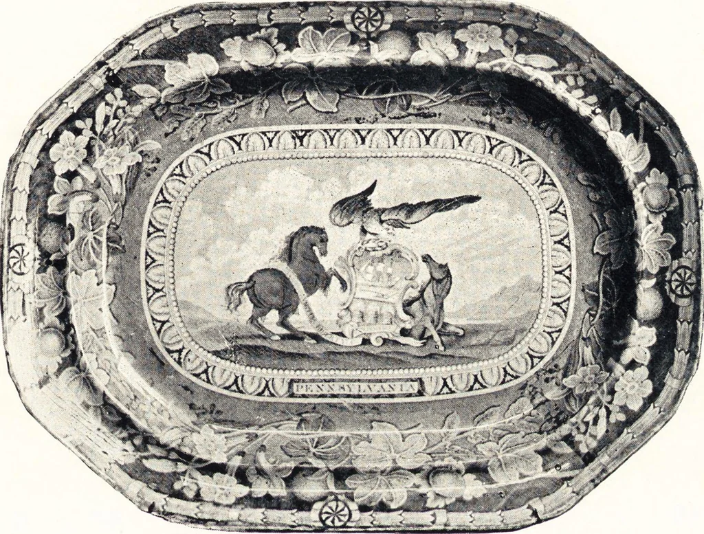 An illustration from Anglo-American pottery : old English china with American views, a manual for collectors, 1901, leaf 84