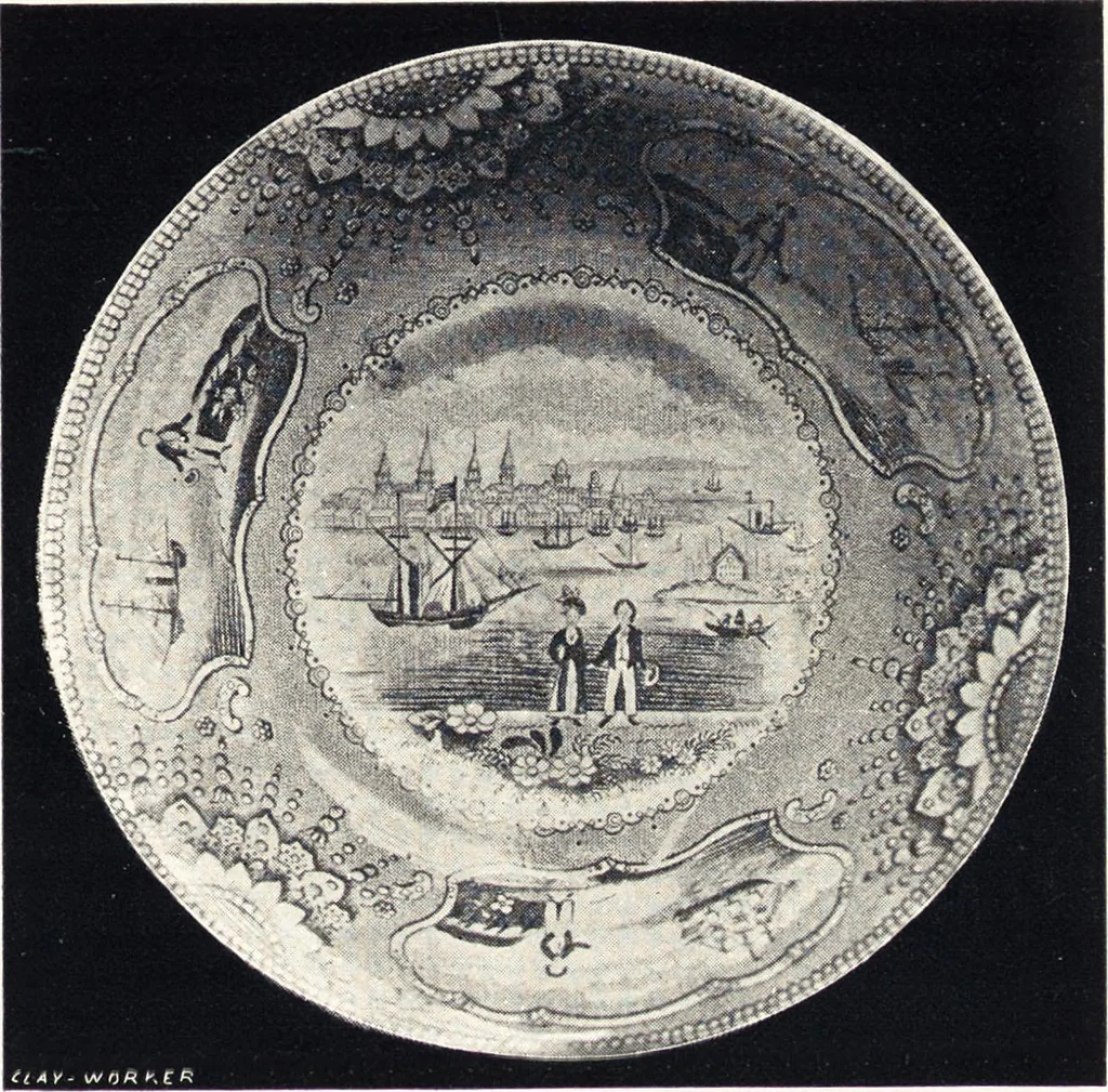 An illustration from Anglo-American pottery : old English china with American views, a manual for collectors, 1901, leaf 96
