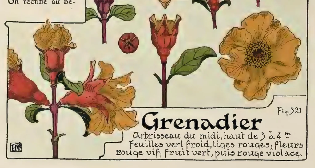 An illustration from Etude de la plante : son application aux industries d'art : pochoir, papier peint, etoffes, céramique, marqueterie, tapis, ferronnerie, reliure, dentelles, broderies, vitrail, mosaïque, bijouterie, bronze, orfévrerie, 1914, leaf 275