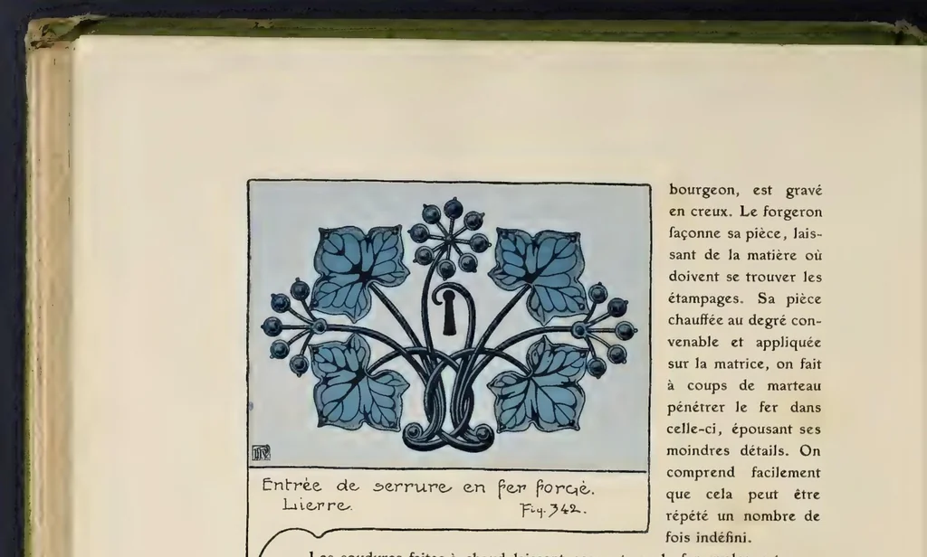 An illustration from Etude de la plante : son application aux industries d'art : pochoir, papier peint, etoffes, céramique, marqueterie, tapis, ferronnerie, reliure, dentelles, broderies, vitrail, mosaïque, bijouterie, bronze, orfévrerie, 1914, leaf 297