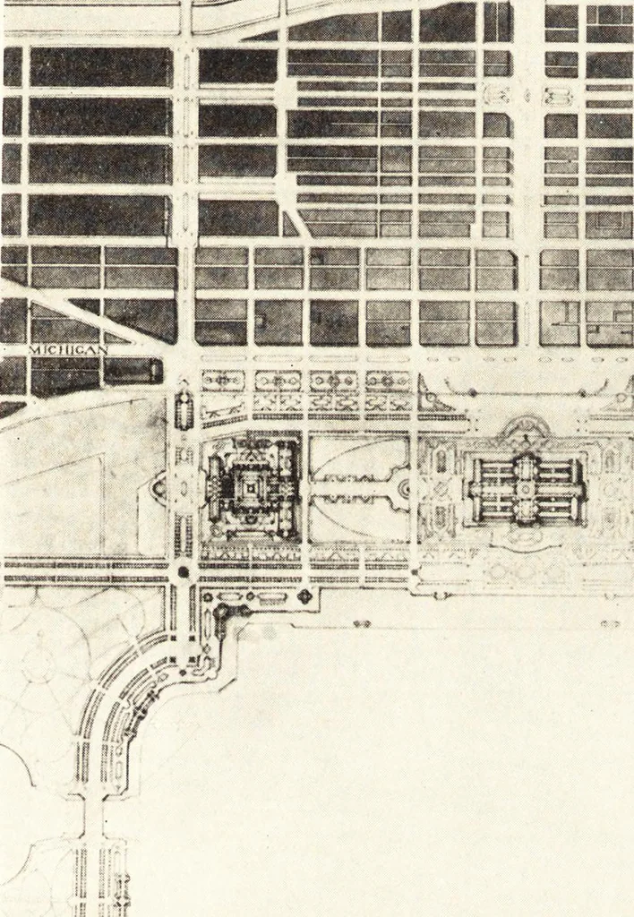 An illustration from Daniel H. Burnham, architect, planner of cities, 1921, leaf 250
