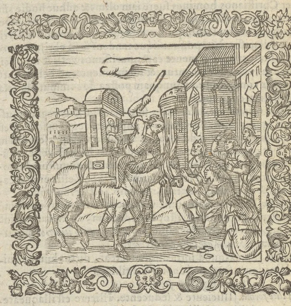 An illustration from Omnia Andreae Alciati v.c. emblemata : cum commentariis, quibus emblematum aperta origine mens auctoris explicatur & obscura omnia dubiáque illustrantur : adiectae ad calcem notae posteriores, 1589, leaf 227