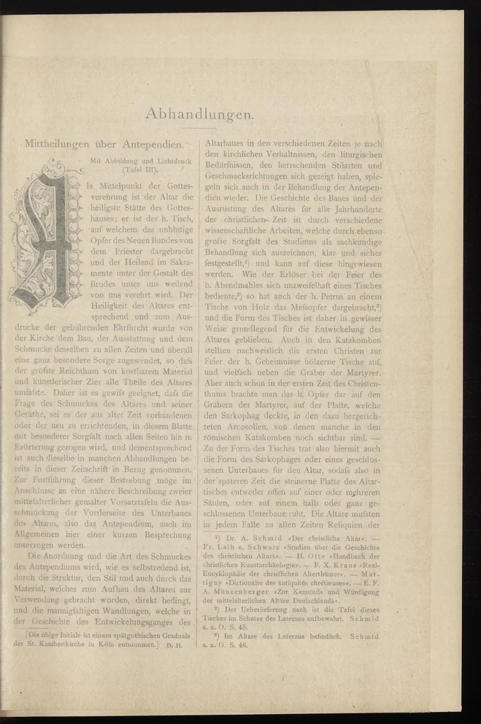 An illustration from Zeitschrift für christliche Kunst .., 1888, leaf 60