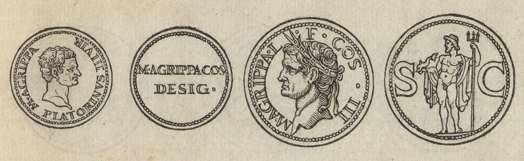 An illustration from Augustarum imagines aereis formis expressae : vitae quoque earundem breviter enarratae, Signorum etiam, quae in posteriori parte numismatu[m] efficta su[n]t ratio explicata, 1558, leaf 100