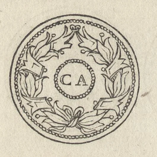 An illustration from Augustarum imagines aereis formis expressae : vitae quoque earundem breviter enarratae, Signorum etiam, quae in posteriori parte numismatu[m] efficta su[n]t ratio explicata, 1558, leaf 101