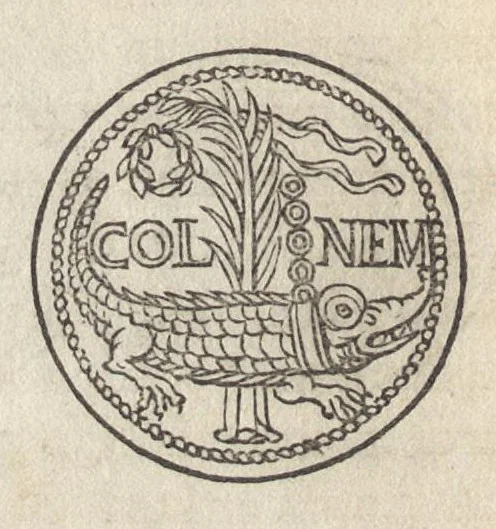 An illustration from Augustarum imagines aereis formis expressae : vitae quoque earundem breviter enarratae, Signorum etiam, quae in posteriori parte numismatu[m] efficta su[n]t ratio explicata, 1558, leaf 101