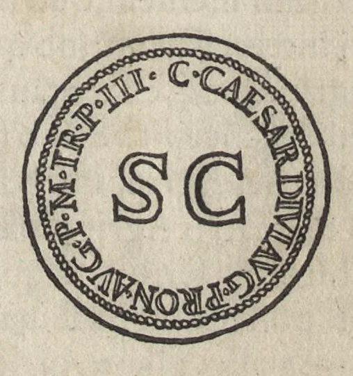 An illustration from Augustarum imagines aereis formis expressae : vitae quoque earundem breviter enarratae, Signorum etiam, quae in posteriori parte numismatu[m] efficta su[n]t ratio explicata, 1558, leaf 112