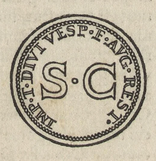 An illustration from Augustarum imagines aereis formis expressae : vitae quoque earundem breviter enarratae, Signorum etiam, quae in posteriori parte numismatu[m] efficta su[n]t ratio explicata, 1558, leaf 112
