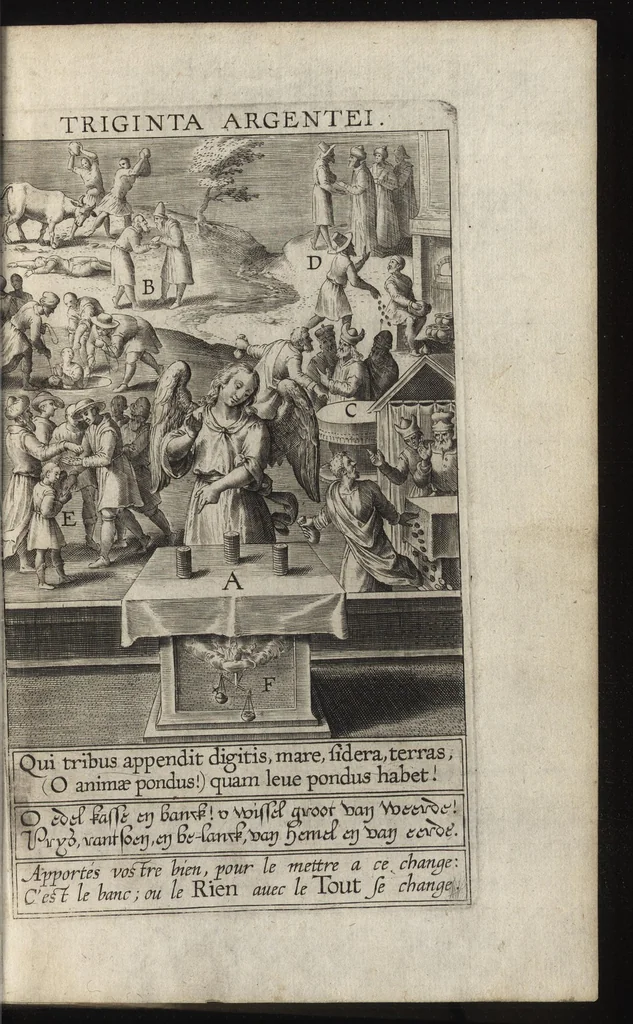 An illustration from Paradisus sponsi et sponsae : in quo messis myrrhae et aromatum ex instrumentis ac mysterijs passionis Christi colligenda, vt ei commoriamur ; et, Pancarpium Marianum, septemplici titulorum serie distinctum, vt in B. Virginis odorem curramus, et Christus formetur in nobis, 1618, leaf 22