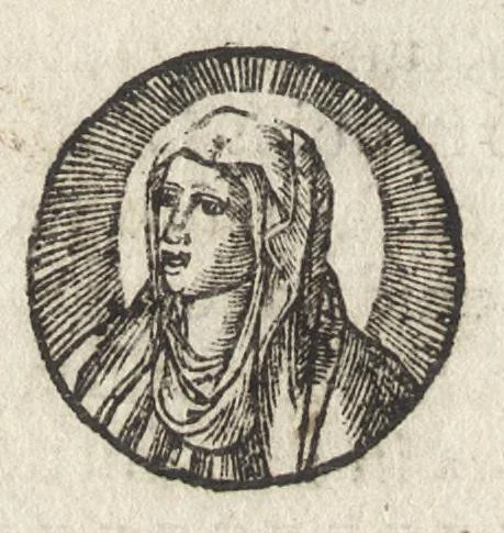 An illustration from Paradisus sponsi et sponsae : in quo messis myrrhae et aromatum ex instrumentis ac mysterijs passionis Christi colligenda, vt ei commoriamur ; et, Pancarpium Marianum, septemplici titulorum serie distinctum, vt in B. Virginis odorem curramus, et Christus formetur in nobis, 1618, leaf 343