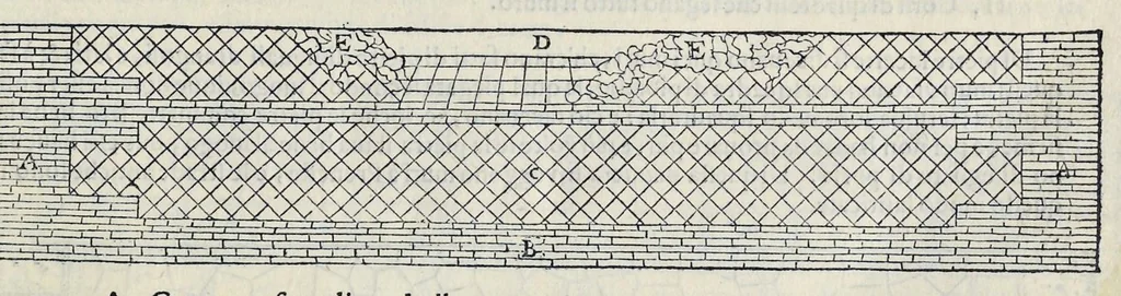 An illustration from I quattro libri dell'architettura di Andrea Palladio : ne' quali, dopo vn breue trattato de' cinque ordini, & di quelli auertimenti, che sono piu necessarij nel fabricare : si tratta delle case priuate, delle vie, dei ponti, delle piazze, dei xisti, et de' tempij, 1581, leaf 14