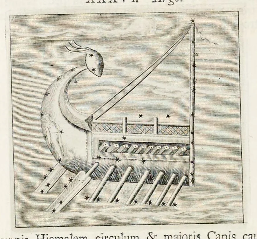 An illustration from Auctores mythographi latini : Cajus Julius Hyginus, Fab. Planciad. Fulgentius, Lactantius Placidus, Albricus philosophus, 1742, leaf 605
