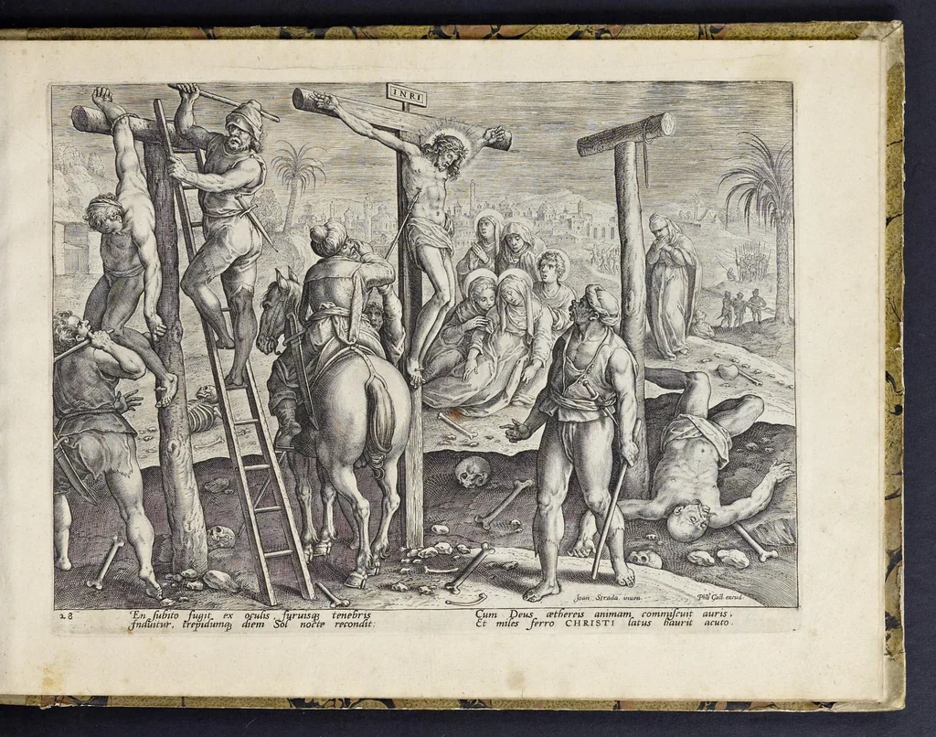 An illustration from Passio, mors, et ressvrrectio dn. nostri Iesv Christi : iconobus artificiosissimis, 1571, leaf 64