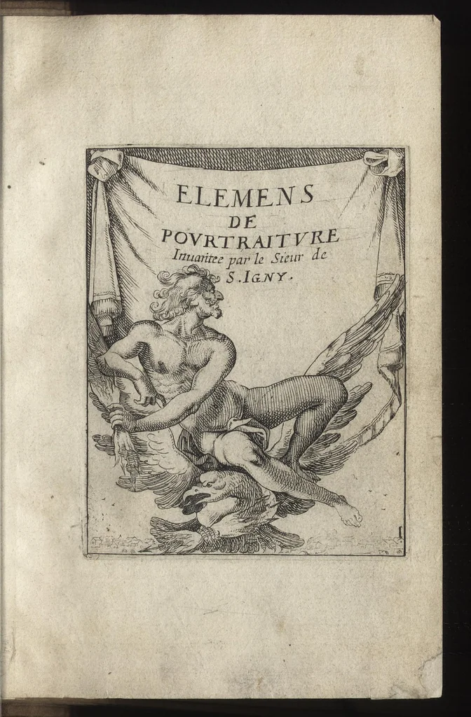 An illustration from Elemens de pourtraiture, ou, La metode de representer et pourtraire toutes les parties du corps humain, 1630, leaf 68