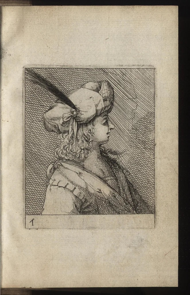 An illustration from Elemens de pourtraiture, ou, La metode de representer et pourtraire toutes les parties du corps humain, 1630, leaf 80