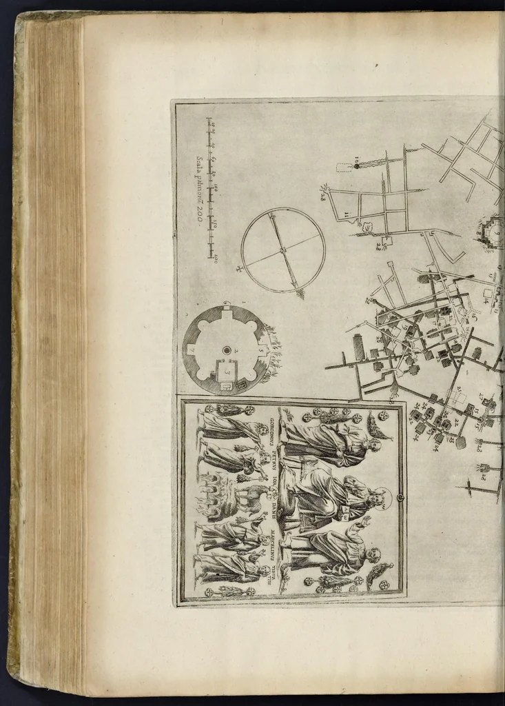 An illustration from Roma svbterranea novissima : in qva post Antonivm Bosivm antesignanvm, Io. Severanvm congreg. oratorii presbytervm, et celebres alios scriptores : antiqva Christianorvm et praecipue martyrun cœmeteria, titvli, monimenta, epitaphia, inscriptiones ac nobiliora sanctorvm sepvlchra, sex libris distincta illustrantvr et qvamplvrimae res ecclesiasticae iconibvs graphice describuntur, ac multiplici tum sacra, tum profana eruditione declarantur : cum duplici indice, capitum & rerum locupletissimo : opera et stvdio, 1651, leaf 443