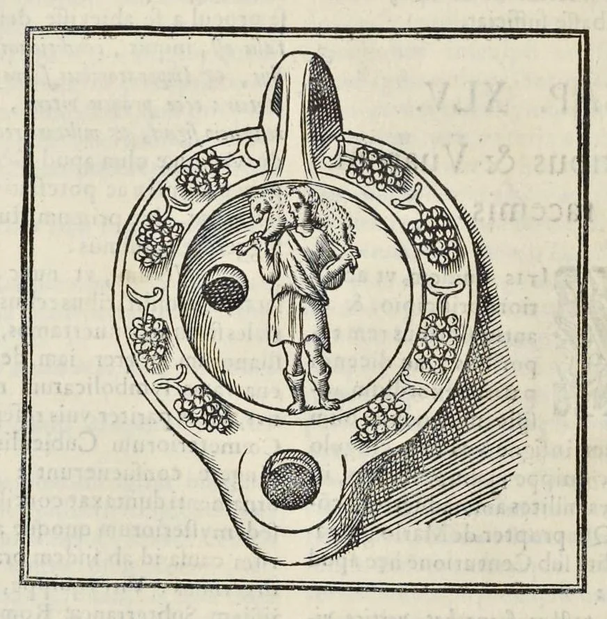 An illustration from Roma svbterranea novissima : in qva post Antonivm Bosivm antesignanvm, Io. Severanvm congreg. oratorii presbytervm, et celebres alios scriptores : antiqva Christianorvm et praecipue martyrun cœmeteria, titvli, monimenta, epitaphia, inscriptiones ac nobiliora sanctorvm sepvlchra, sex libris distincta illustrantvr et qvamplvrimae res ecclesiasticae iconibvs graphice describuntur, ac multiplici tum sacra, tum profana eruditione declarantur : cum duplici indice, capitum & rerum locupletissimo : opera et stvdio, 1651, leaf 689