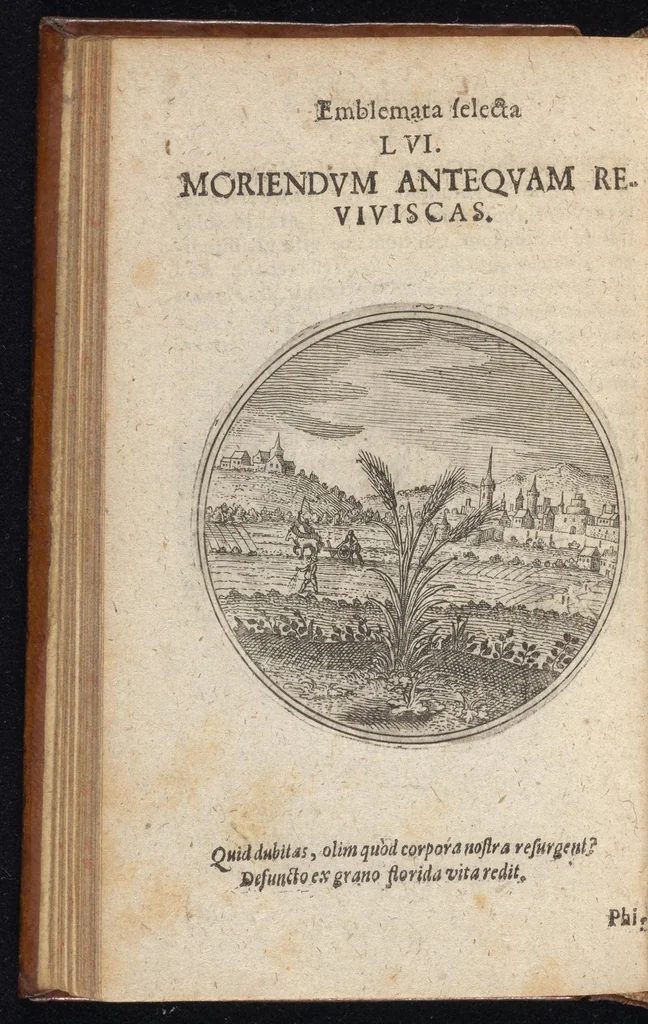 An illustration from Centuria exquisitissimorum symbolorum et emblematum : historiarum sacro-prophanarum moralium & politicarum cultoribus perquam utilis & necessaria : ex eruditissimis prisci & moderni saeculi auctoribus collecta, quae propter illorum praestantiam tanquam continuatio famosi Joachimi Camerarii intitulari potest, 1680, leaf 115
