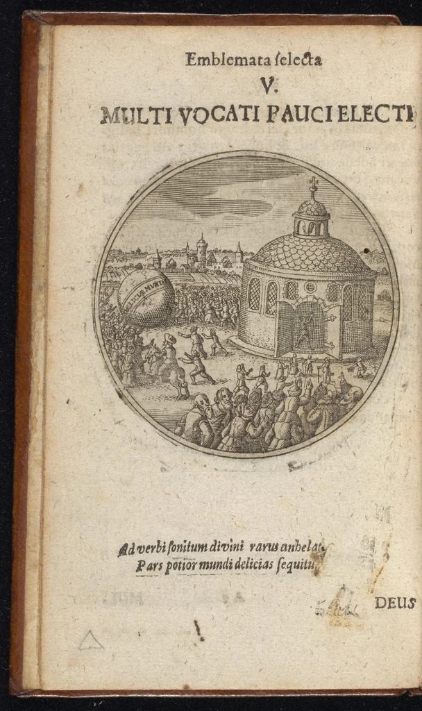 An illustration from Centuria exquisitissimorum symbolorum et emblematum : historiarum sacro-prophanarum moralium & politicarum cultoribus perquam utilis & necessaria : ex eruditissimis prisci & moderni saeculi auctoribus collecta, quae propter illorum praestantiam tanquam continuatio famosi Joachimi Camerarii intitulari potest, 1680, leaf 13