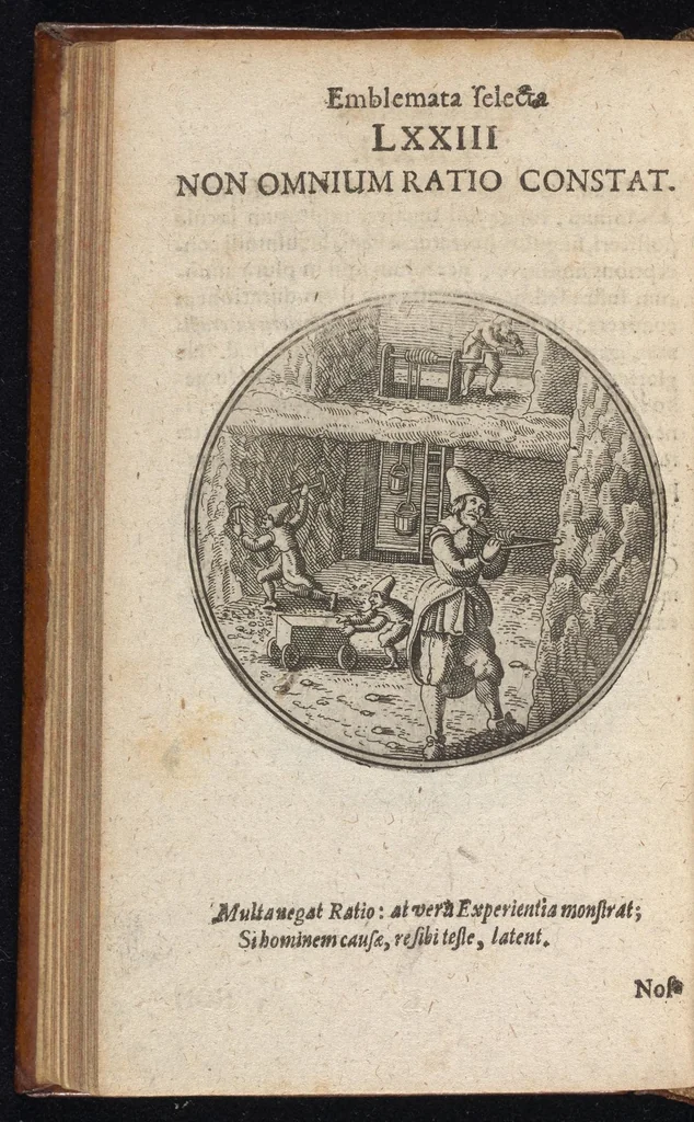 An illustration from Centuria exquisitissimorum symbolorum et emblematum : historiarum sacro-prophanarum moralium & politicarum cultoribus perquam utilis & necessaria : ex eruditissimis prisci & moderni saeculi auctoribus collecta, quae propter illorum praestantiam tanquam continuatio famosi Joachimi Camerarii intitulari potest, 1680, leaf 149