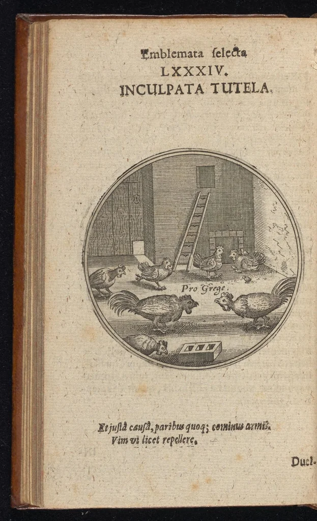 An illustration from Centuria exquisitissimorum symbolorum et emblematum : historiarum sacro-prophanarum moralium & politicarum cultoribus perquam utilis & necessaria : ex eruditissimis prisci & moderni saeculi auctoribus collecta, quae propter illorum praestantiam tanquam continuatio famosi Joachimi Camerarii intitulari potest, 1680, leaf 171