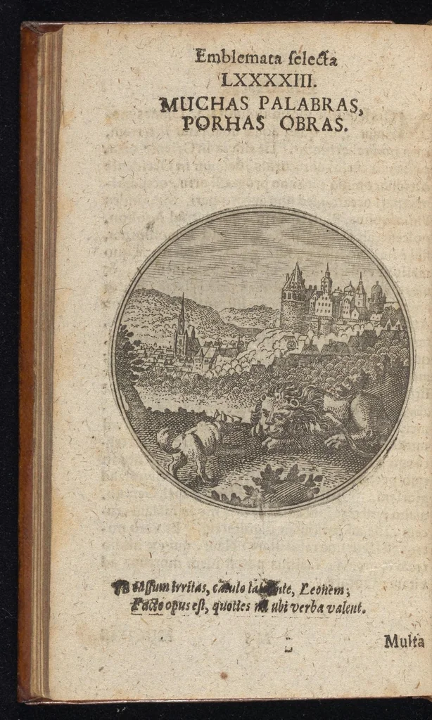 An illustration from Centuria exquisitissimorum symbolorum et emblematum : historiarum sacro-prophanarum moralium & politicarum cultoribus perquam utilis & necessaria : ex eruditissimis prisci & moderni saeculi auctoribus collecta, quae propter illorum praestantiam tanquam continuatio famosi Joachimi Camerarii intitulari potest, 1680, leaf 189