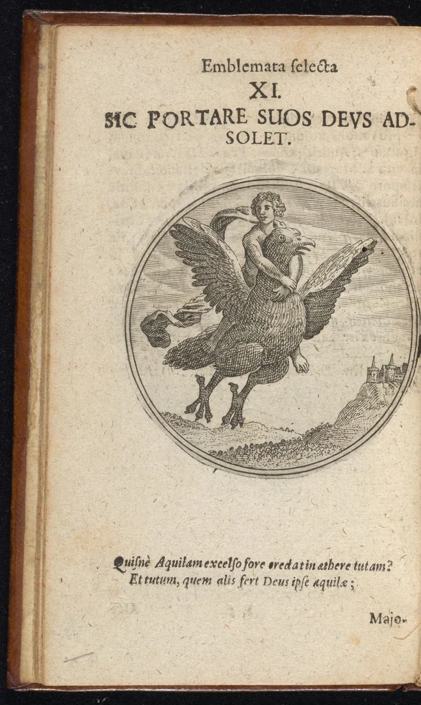 An illustration from Centuria exquisitissimorum symbolorum et emblematum : historiarum sacro-prophanarum moralium & politicarum cultoribus perquam utilis & necessaria : ex eruditissimis prisci & moderni saeculi auctoribus collecta, quae propter illorum praestantiam tanquam continuatio famosi Joachimi Camerarii intitulari potest, 1680, leaf 25